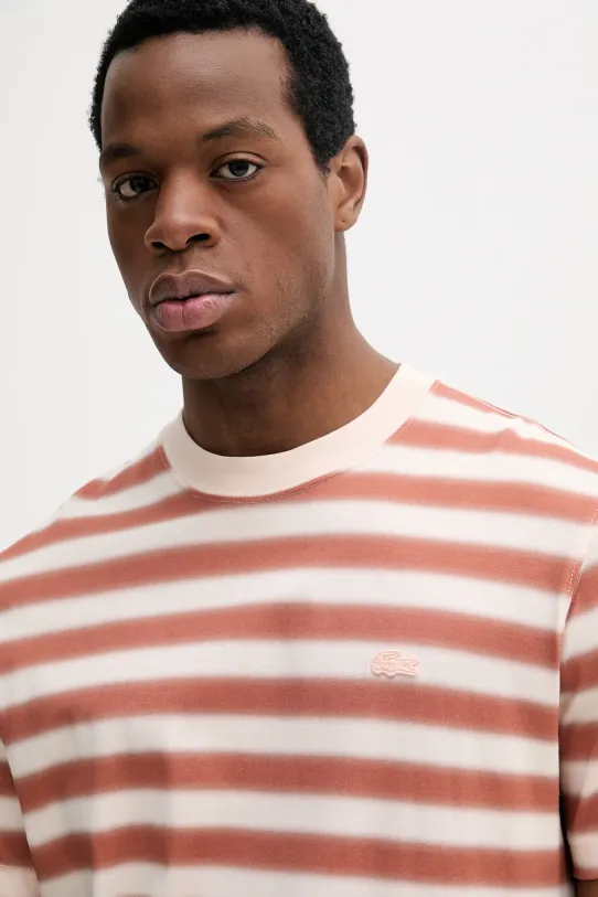 Lacoste t-shirt bawełniany beżowy TH0290
