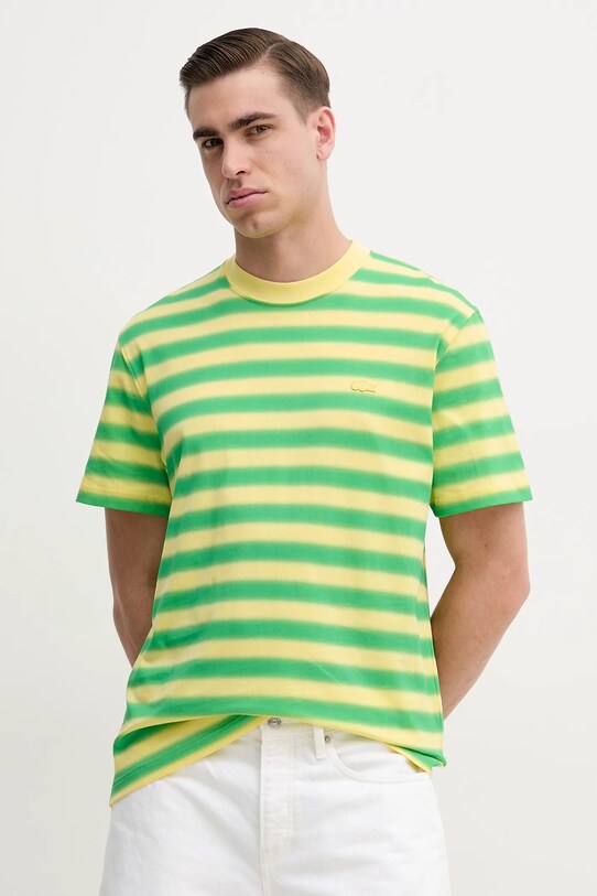 Bavlnené tričko Lacoste regular zelená TH0290