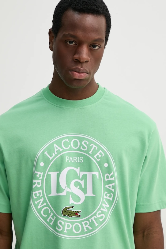 Хлопковая футболка Lacoste зелёный TH2753