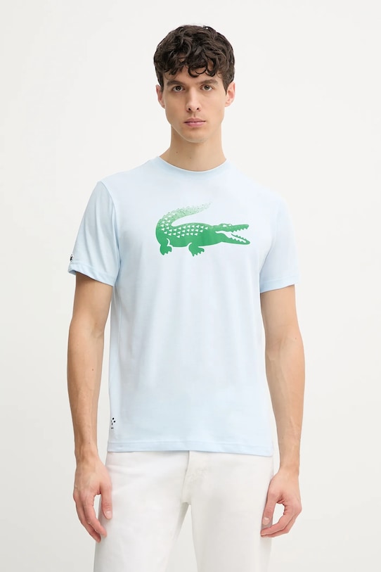 Lacoste tricou print albastru TH8970