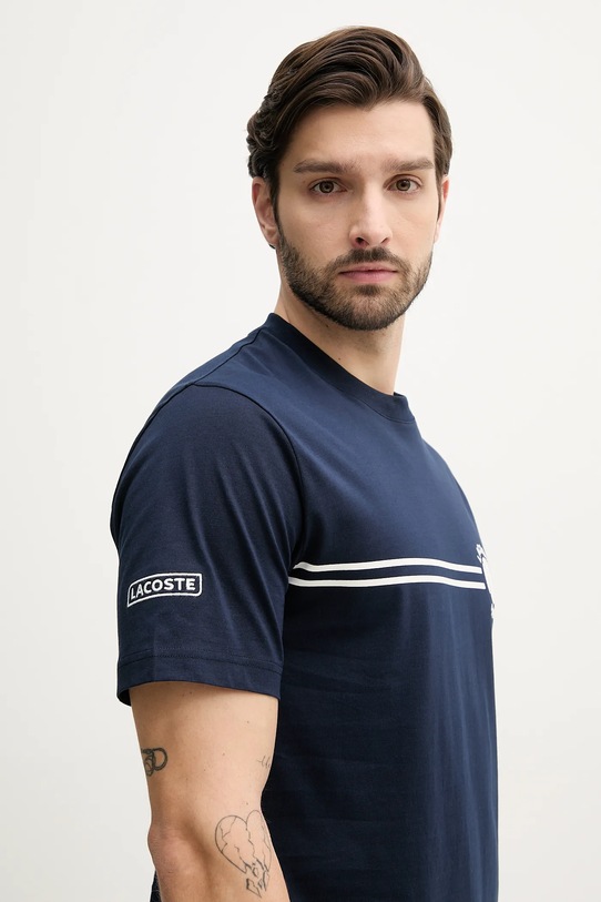 Lacoste t-shirt bawełniany granatowy TH9694