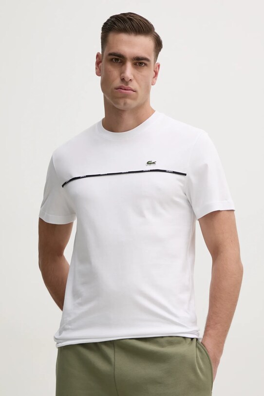 Хлопковая футболка Lacoste белый TH9842