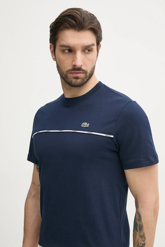 Bavlnené tričko Lacoste tmavomodrá TH9842