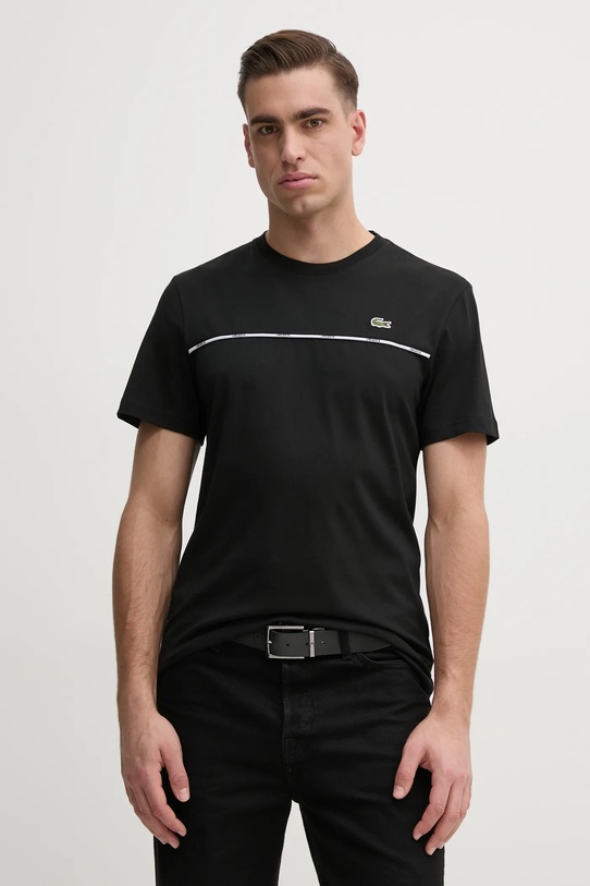 Lacoste tricou din bumbac negru TH9842