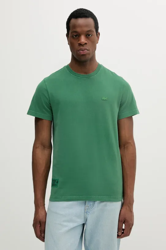 Lacoste t-shirt bawełniany bawełna zielony TH9894