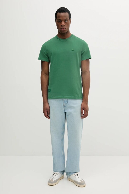Lacoste t-shirt bawełniany TH9894 zielony SS25