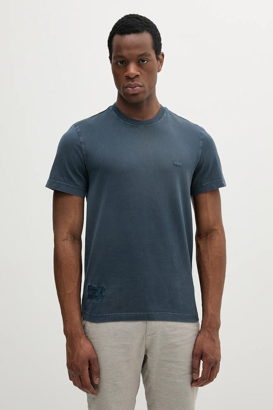 Lacoste tricou din bumbac imprimeu albastru TH9894