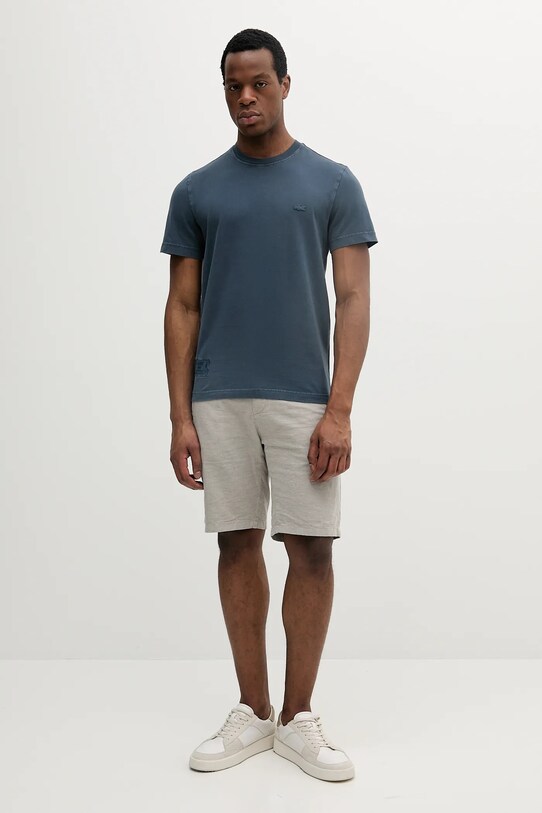 Bavlněné tričko Lacoste TH9894 modrá SS25