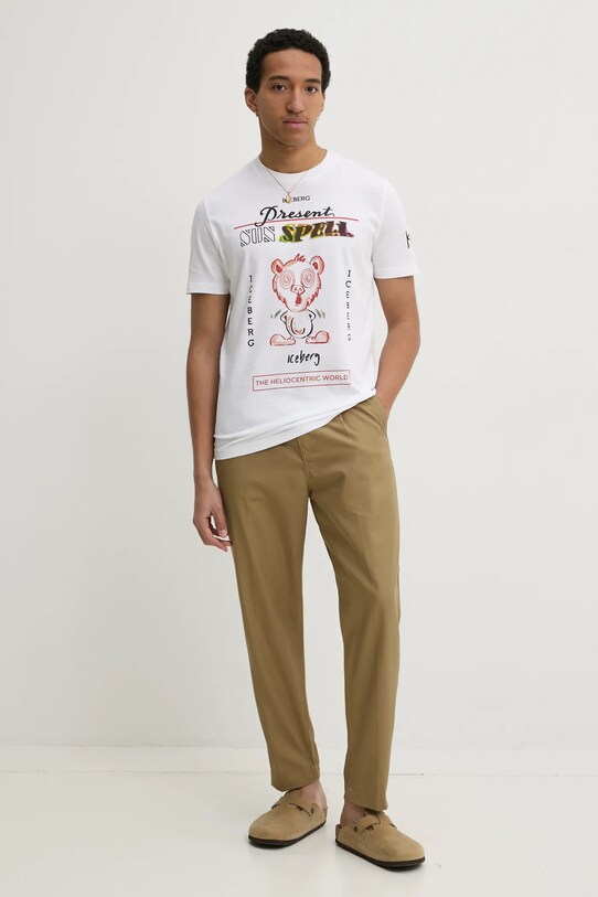 Бавовняна футболка Iceberg F02B.6325 білий SS25