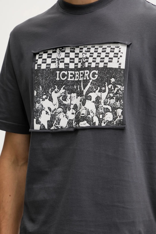 Iceberg t-shirt bawełniany F02B.6325 szary