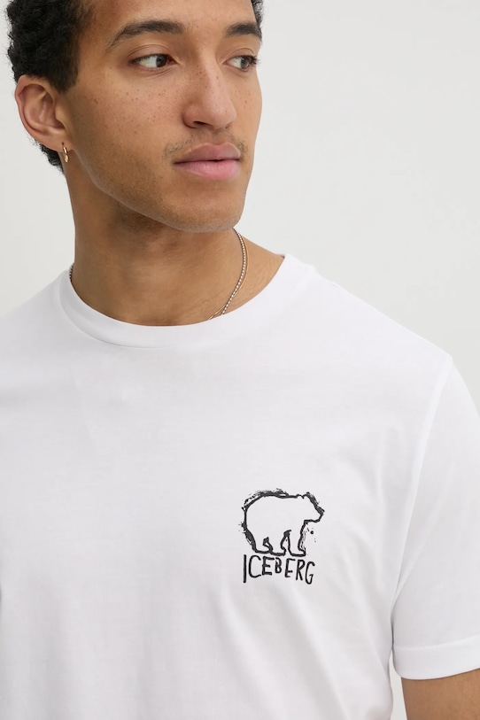 Хлопковая футболка Iceberg белый F017.6306