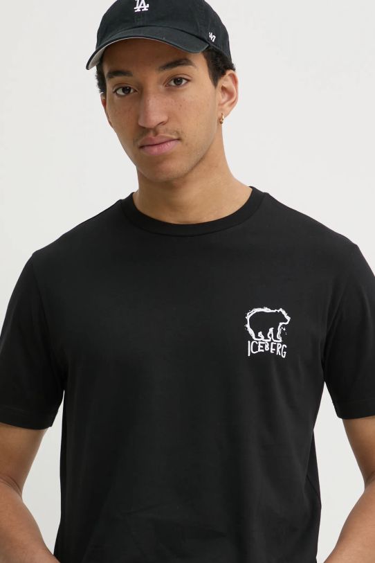 Bavlněné tričko Iceberg černá F017.6306