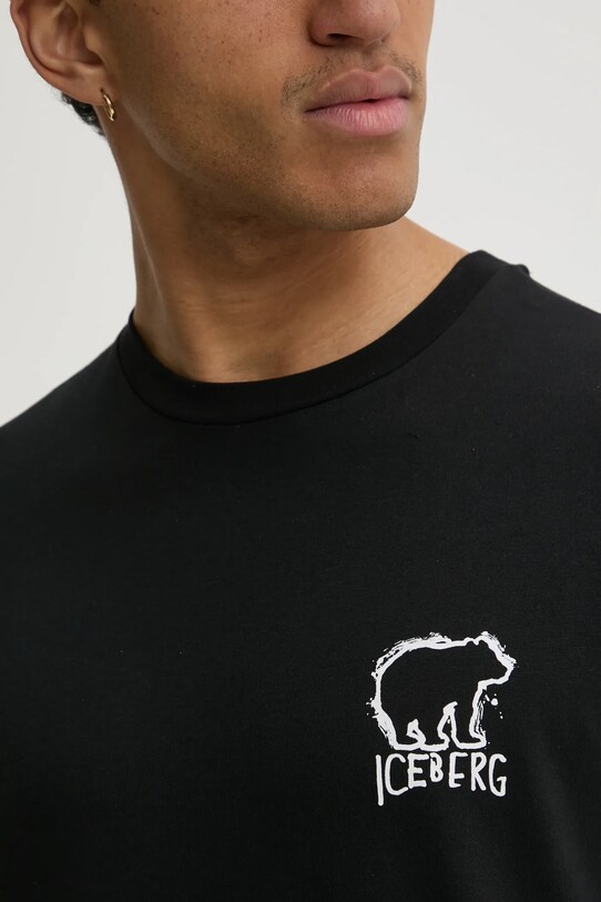 Bavlněné tričko Iceberg F017.6306 černá