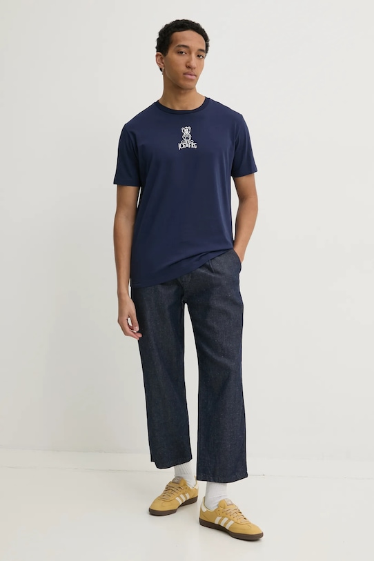 Iceberg t-shirt bawełniany F018.6306 granatowy SS25