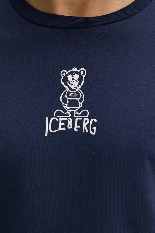 Хлопковая футболка Iceberg F018.6306 тёмно-синий