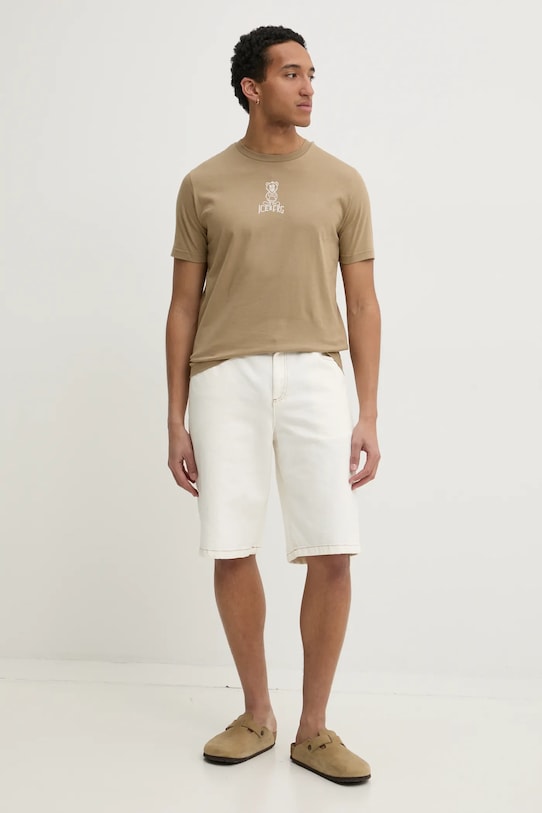 Бавовняна футболка Iceberg F018.6306 зелений SS25