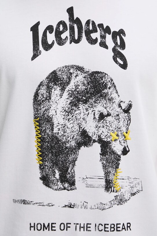 Bombažna kratka majica Iceberg F025.6307 bela