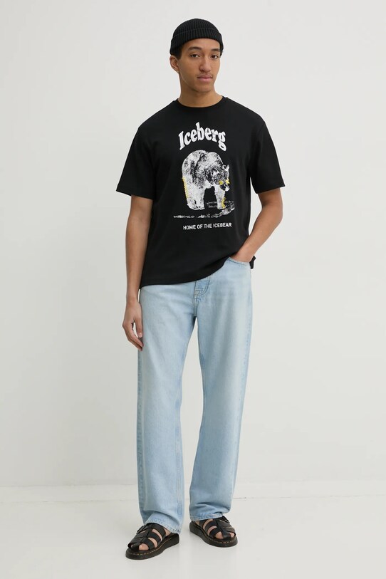 Хлопковая футболка Iceberg F025.6307 чёрный SS25