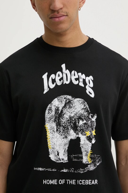 Хлопковая футболка Iceberg чёрный F025.6307