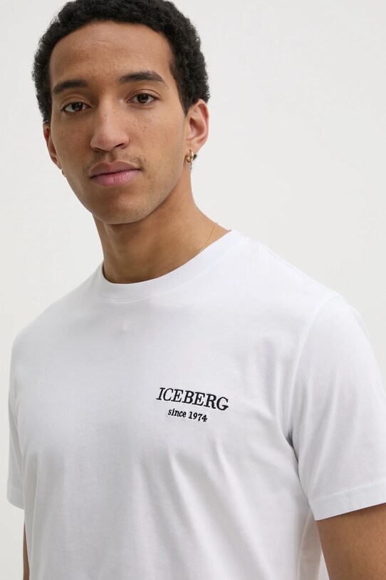 Iceberg t-shirt bawełniany biały F046.6327