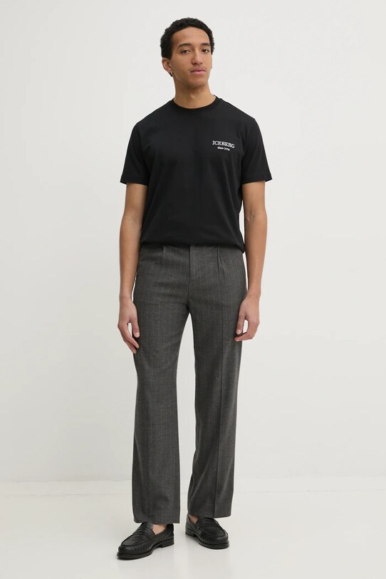 Хлопковая футболка Iceberg F046.6327 чёрный SS25