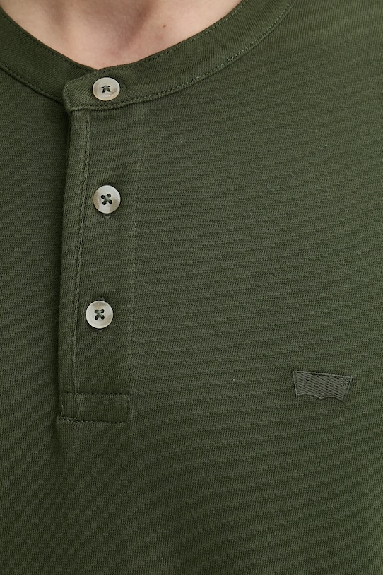 Bavlněné tričko Levi's SS HM HENLEY A8602 zelená