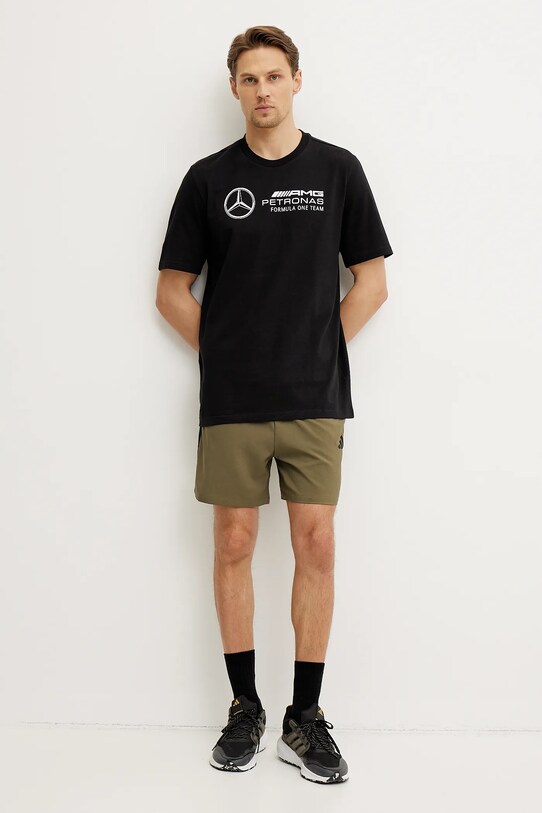 Bavlněné tričko adidas x Mercedes JV5434 černá SS25