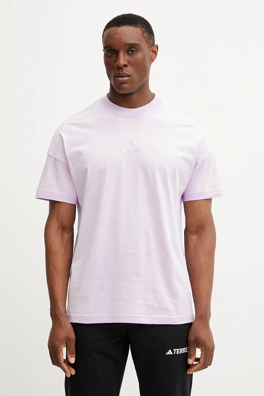 adidas tricou din bumbac ALL SZN imprimeu violet JI6400