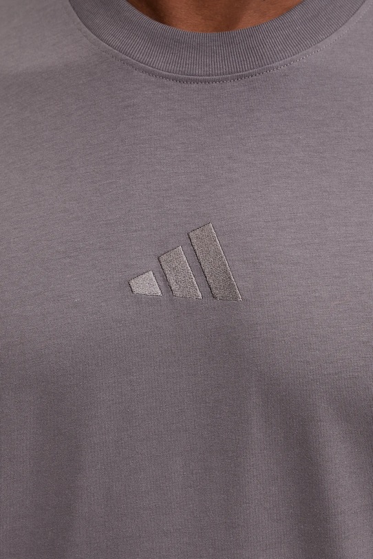 Бавовняна футболка adidas ALL SZN JI6402 коричневий