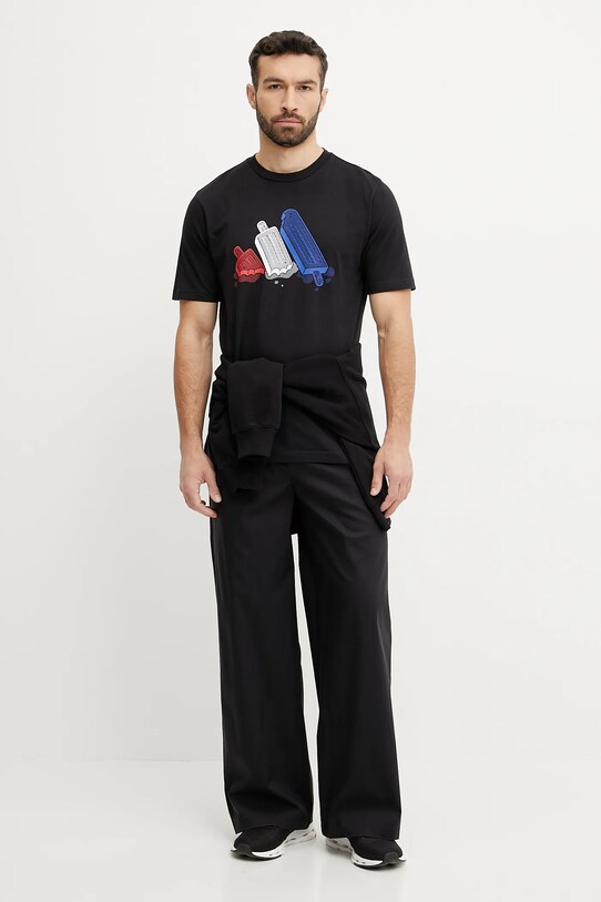 adidas tricou din bumbac JI6742 negru SS25