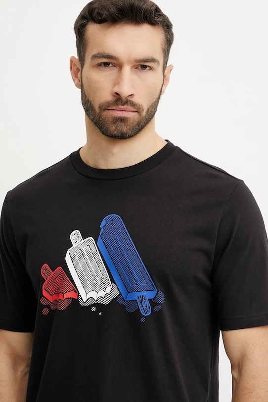 Бавовняна футболка adidas чорний JI6742