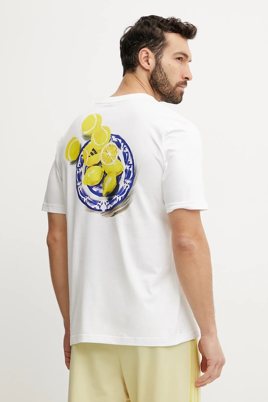 adidas tricou din bumbac 0 print alb JN7366