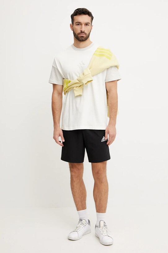adidas tricou din bumbac ALL SZN CB Colorblock JJ3679 bej SS25