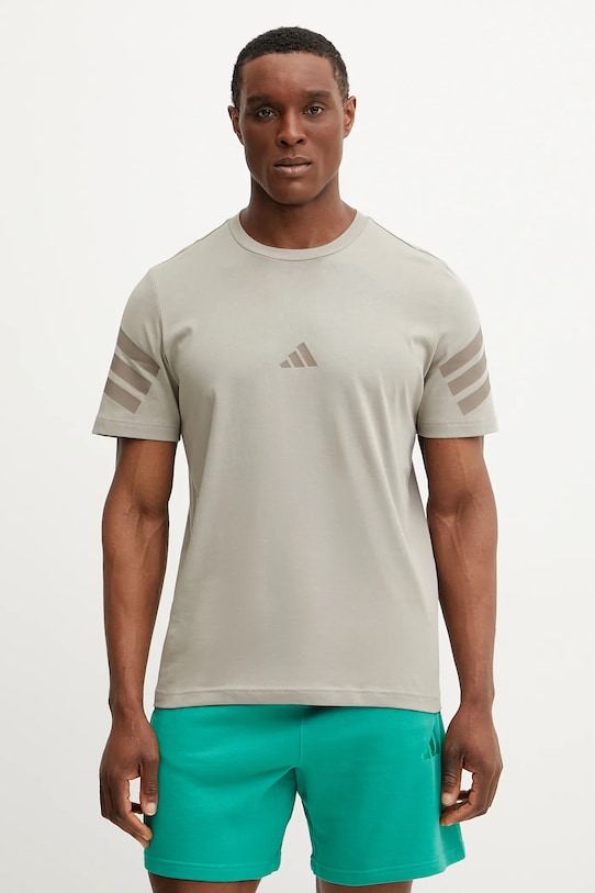 adidas t-shirt bawełniany Future Icons nadruk zielony JI8783