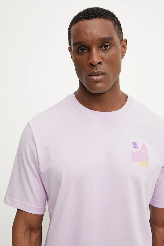 Бавовняна футболка adidas фіолетовий IK3065