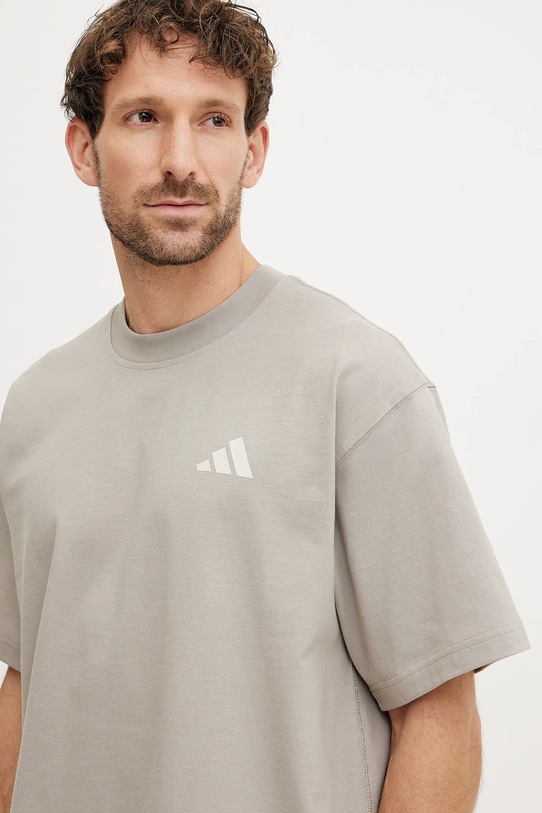 Хлопковая футболка adidas x Mercedes бежевый JW3088