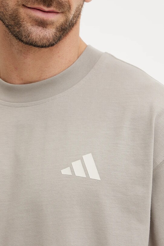 Хлопковая футболка adidas x Mercedes JW3088 бежевый