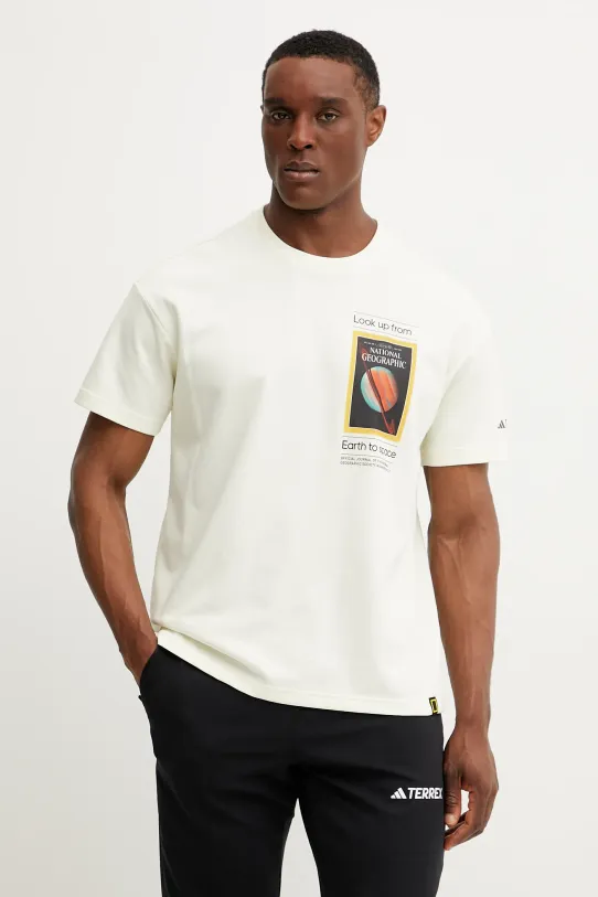 adidas TERREX t-shirt sportowy x National Geographic regular beżowy JD5962