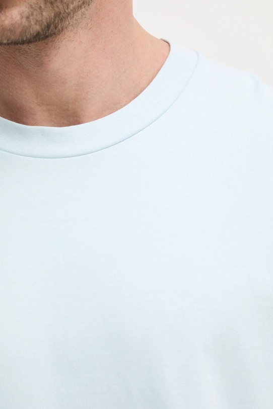 Lindbergh t-shirt bawełniany 30.400120.PASTEL.BLUE niebieski