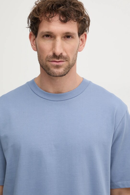 Lindbergh t-shirt bawełniany niebieski 30.400120.PASTEL.GREY