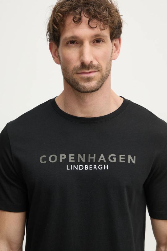 Lindbergh t-shirt bawełniany czarny 30.400200.BLACK.424