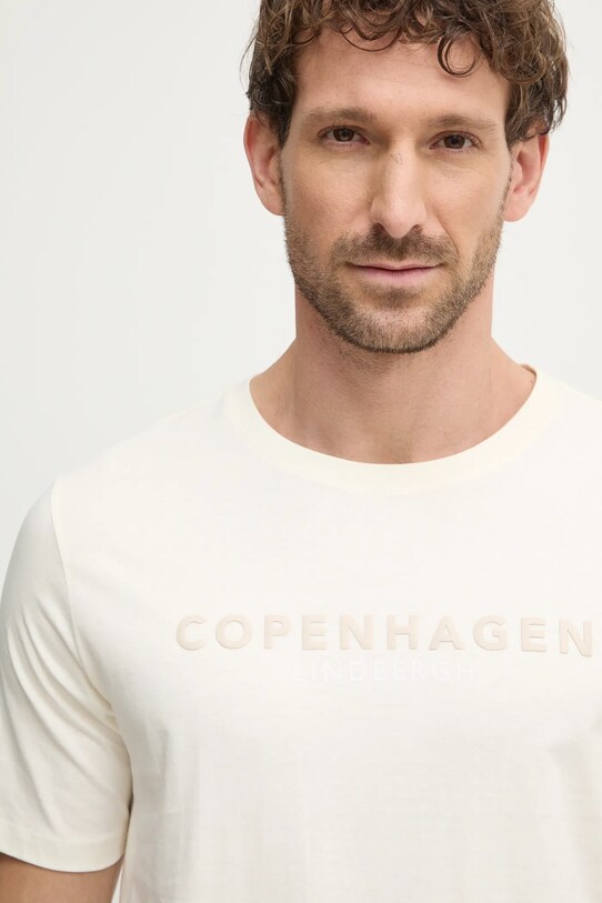 Хлопковая футболка Lindbergh бежевый 30.400200.PEARL.WHITE