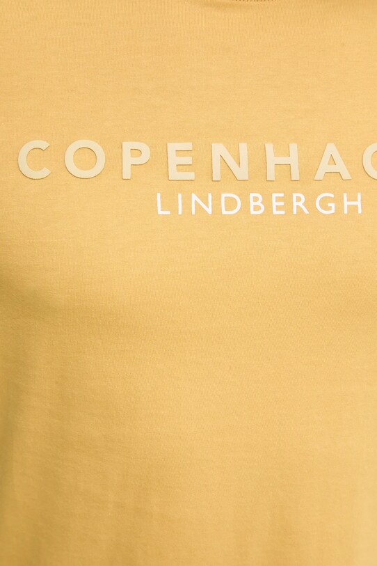 Lindbergh t-shirt bawełniany 30.400200.WAX.YELLOW żółty