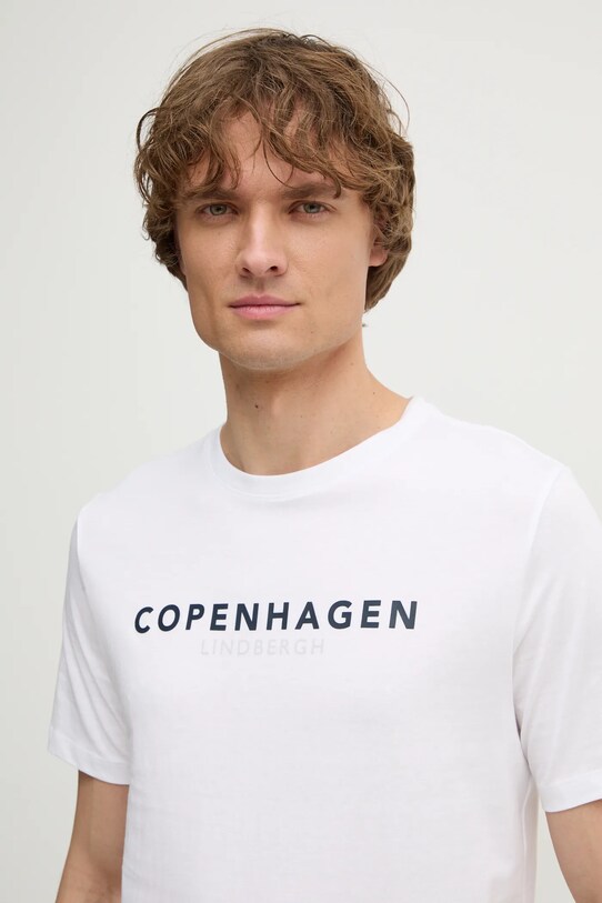 Lindbergh tricou din bumbac alb 30.400200.WHITE.424