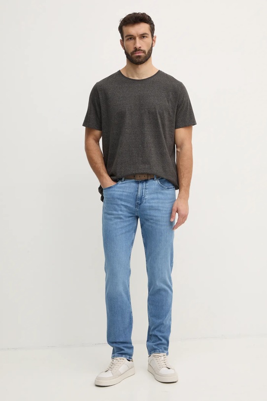 Lindbergh t-shirt 30.48044.DEEP.BLACK.MIX czarny SS25