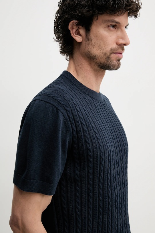 Bavlněné tričko Lindbergh námořnická modř 30.804115.NAVY