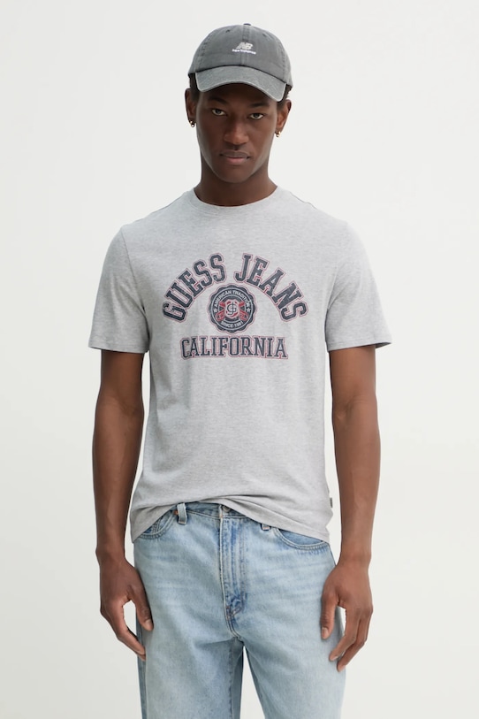 Guess Jeans t-shirt bawełniany nadruk szary M5RI80.K8HM0