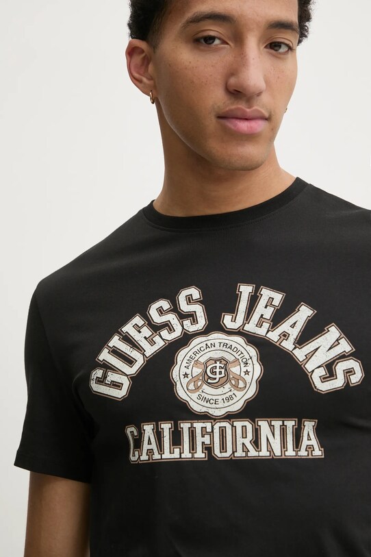Guess Jeans pamut póló pamut fekete M5RI80.K8HM0