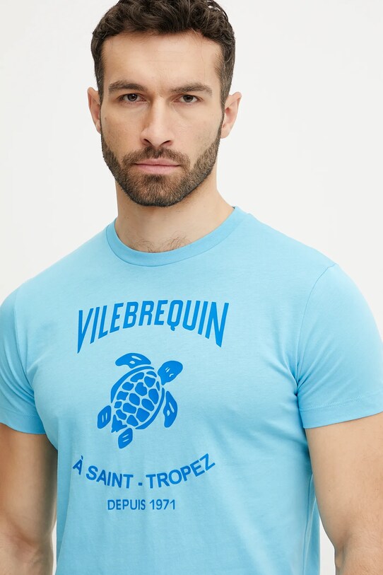 Vilebrequin tricou din bumbac PORTISOL PTSC9018 albastru SS25