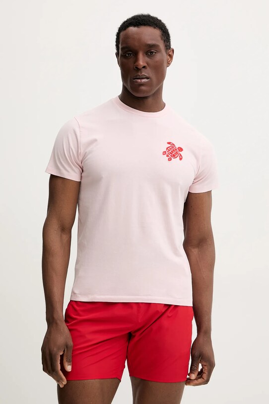 Vilebrequin t-shirt bawełniany PORTISOL aplikacja różowy PTSCM919